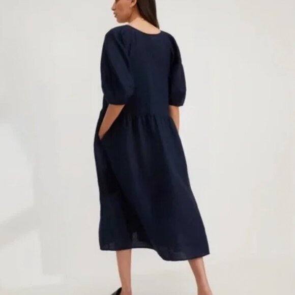 Everlane The Linen Puff Sleeve Dress - Picture 2 of 4